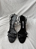 Manolo Blahnik Vintage Black Leather Strappy Stiletto Sandals