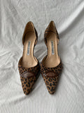 Manolo Blahnik Vintage Leopard Suede D'Orsay Heels