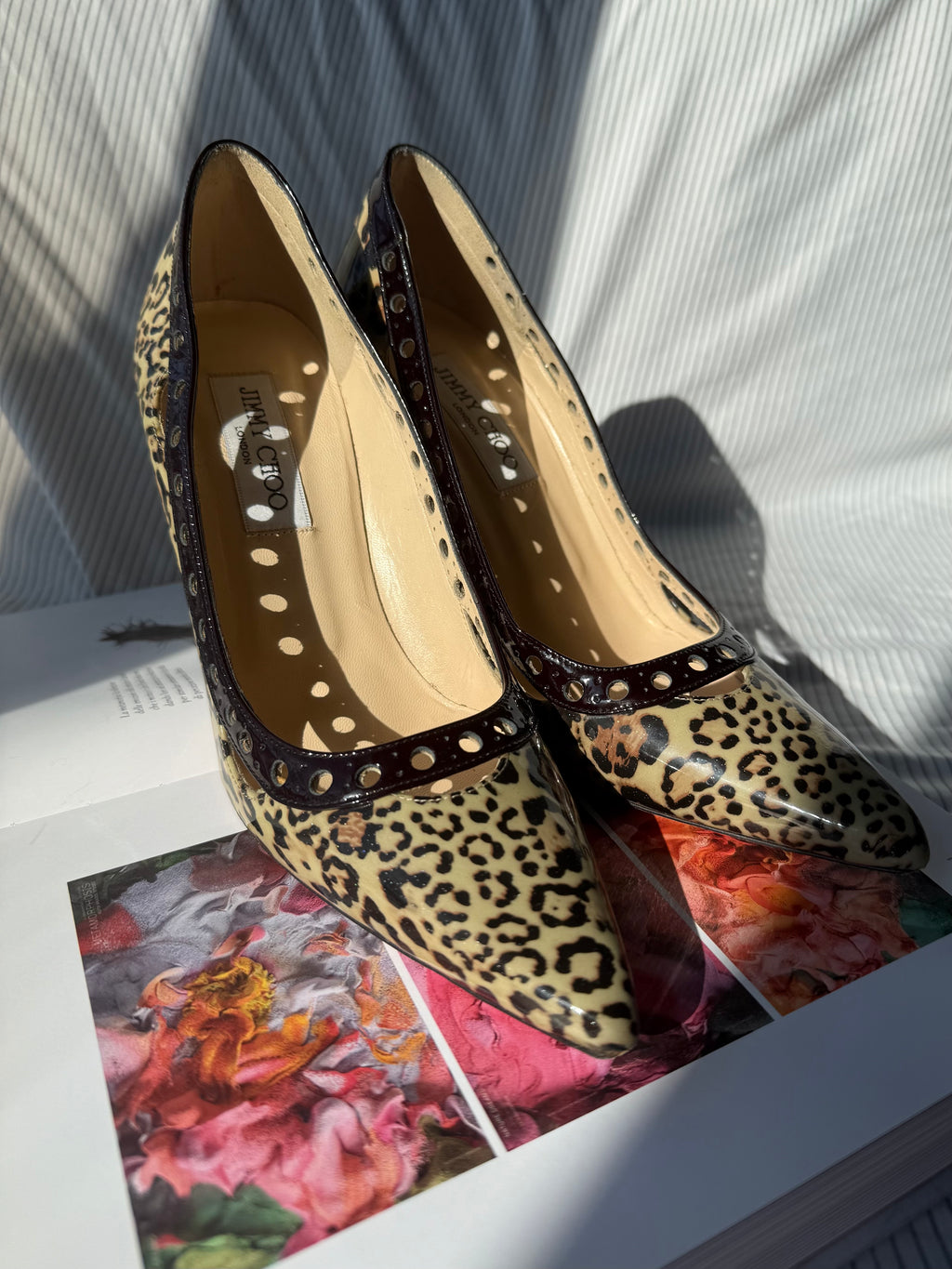 Jimmy Choo Leopard Patent Leather Pumps