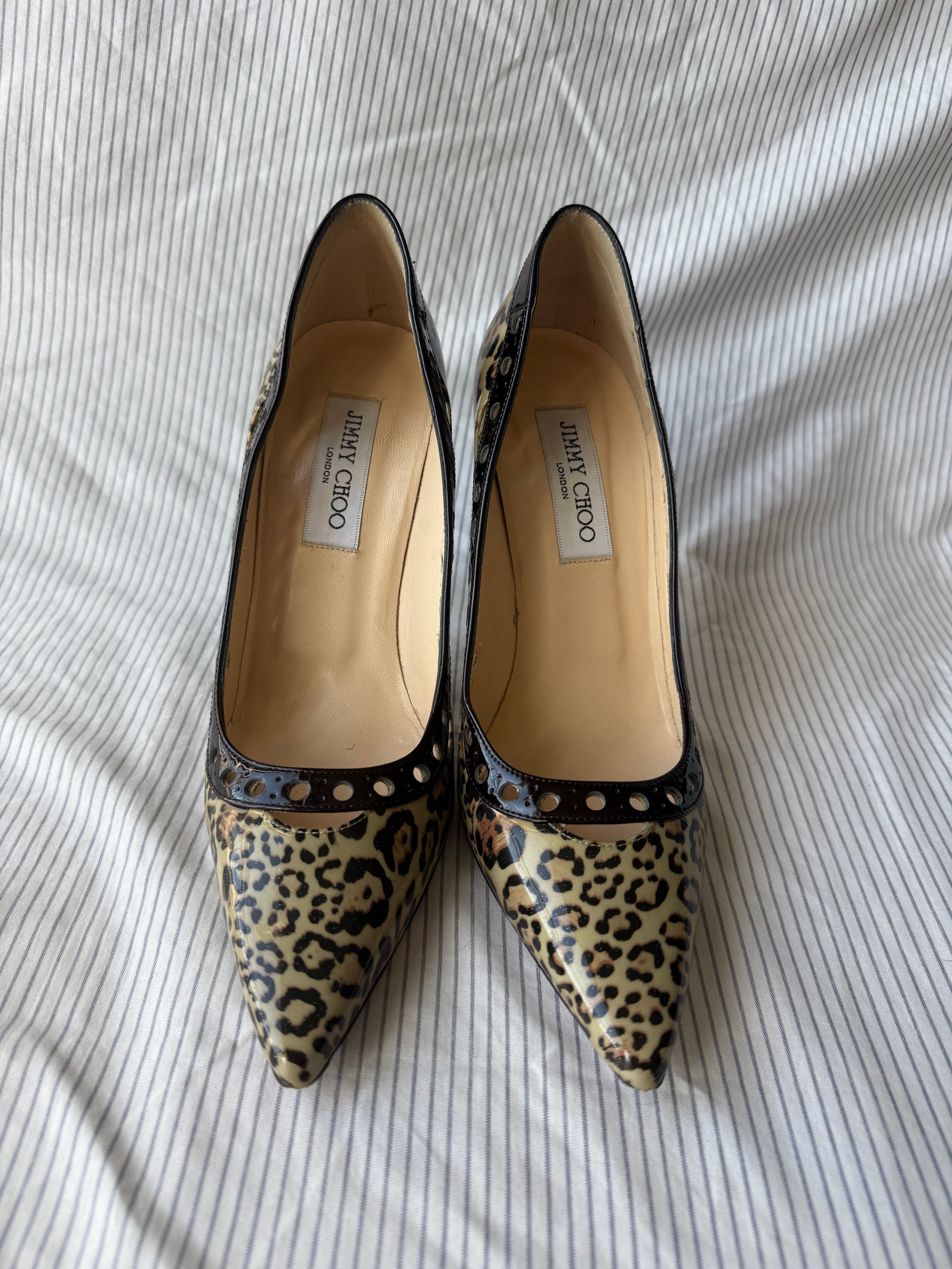 Jimmy Choo Leopard Patent Leather Pumps