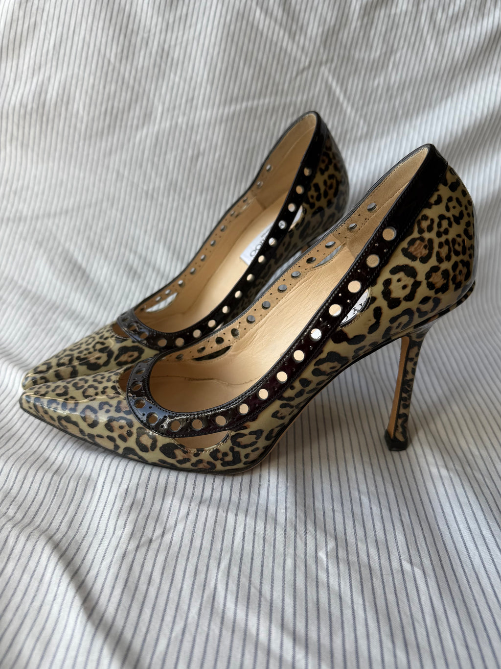 Jimmy Choo Leopard Patent Leather Pumps