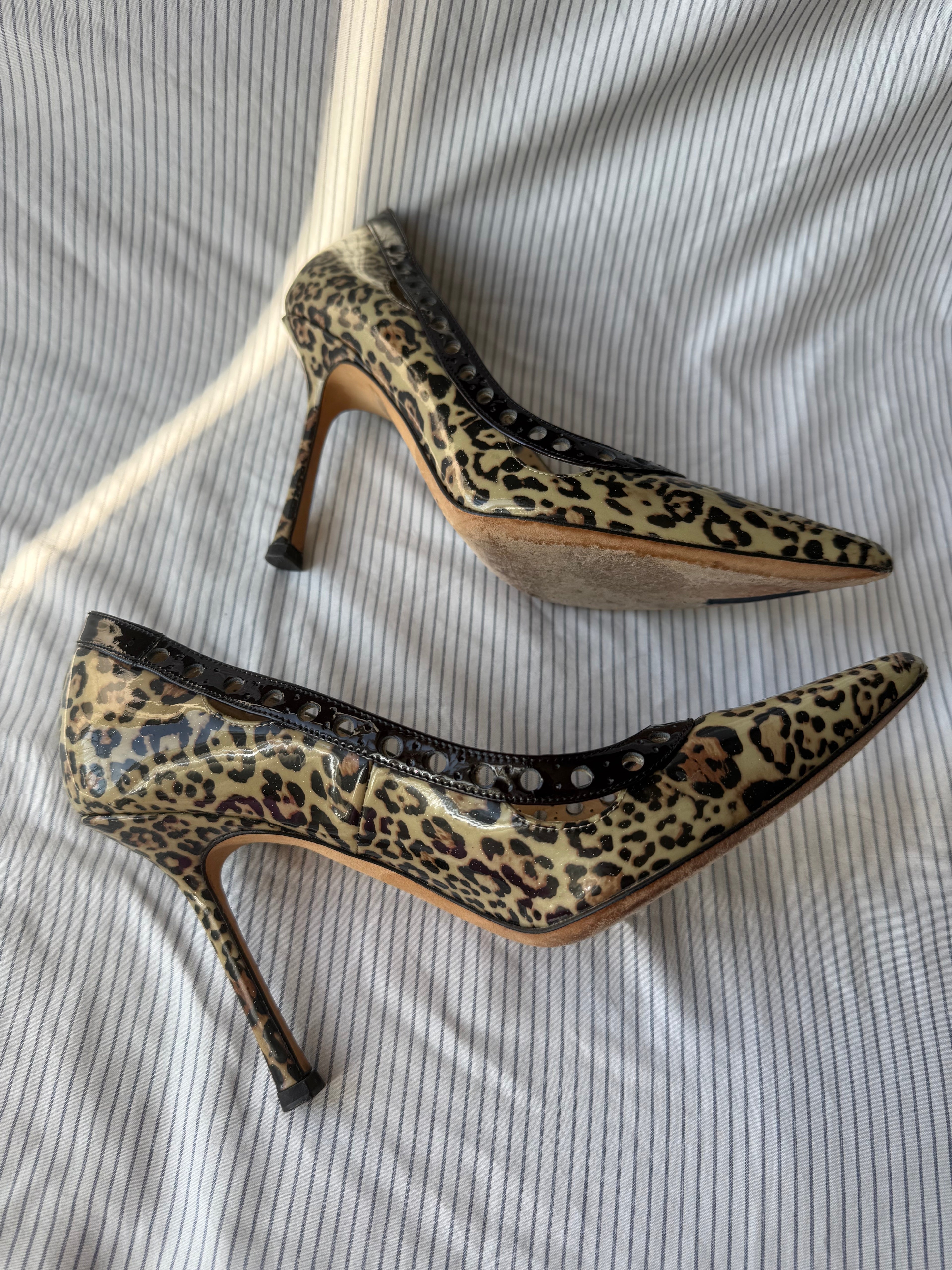 Jimmy Choo Leopard Patent Leather Pumps