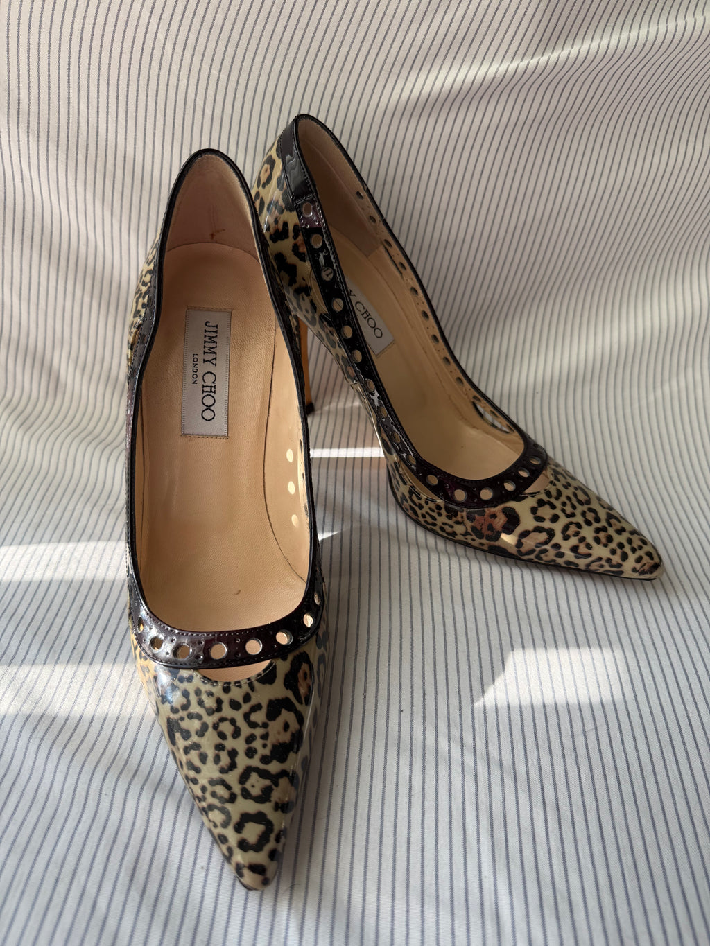 Jimmy Choo Leopard Patent Leather Pumps