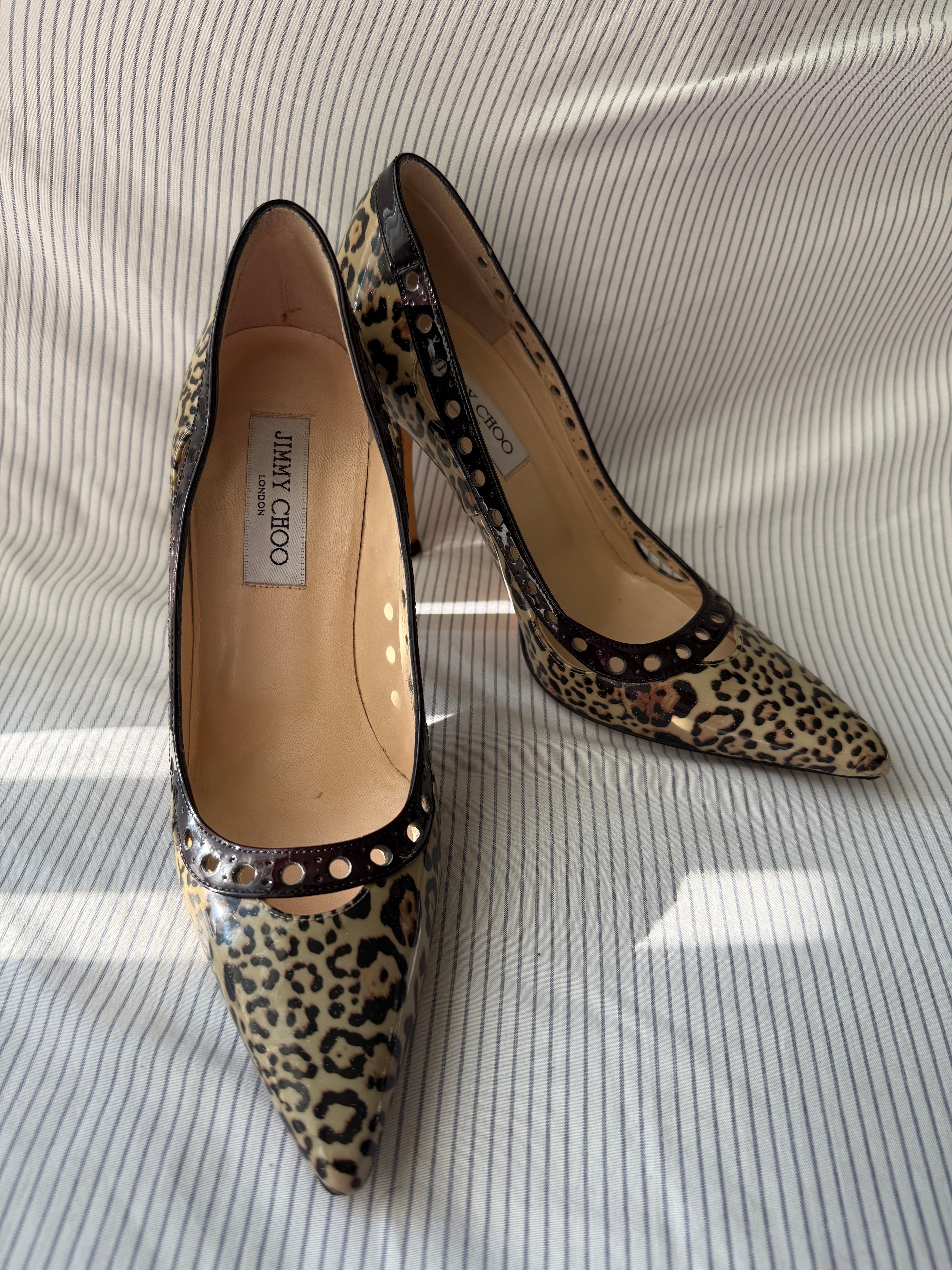 Jimmy Choo Leopard Patent Leather Pumps