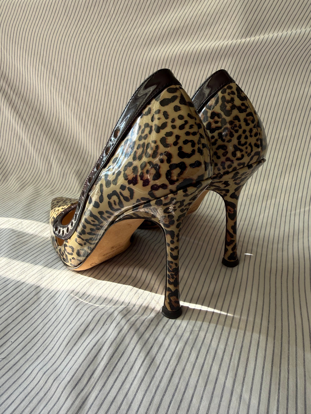 Jimmy Choo Leopard Patent Leather Pumps